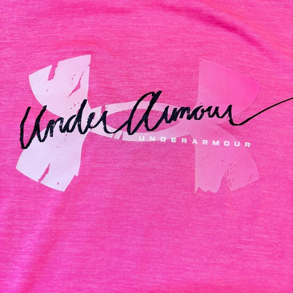 Under Armour Heat Gear Women's UA Tech Twist Script Pink ShortSleeve T-Shirt 3XL - Picture 1 of 7